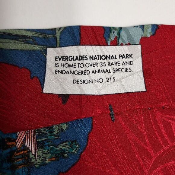 Vintage Florida Everglades Men's Silk Tie World Wildlife Fund Red 215 1993 Dad - Picture 5 of 6